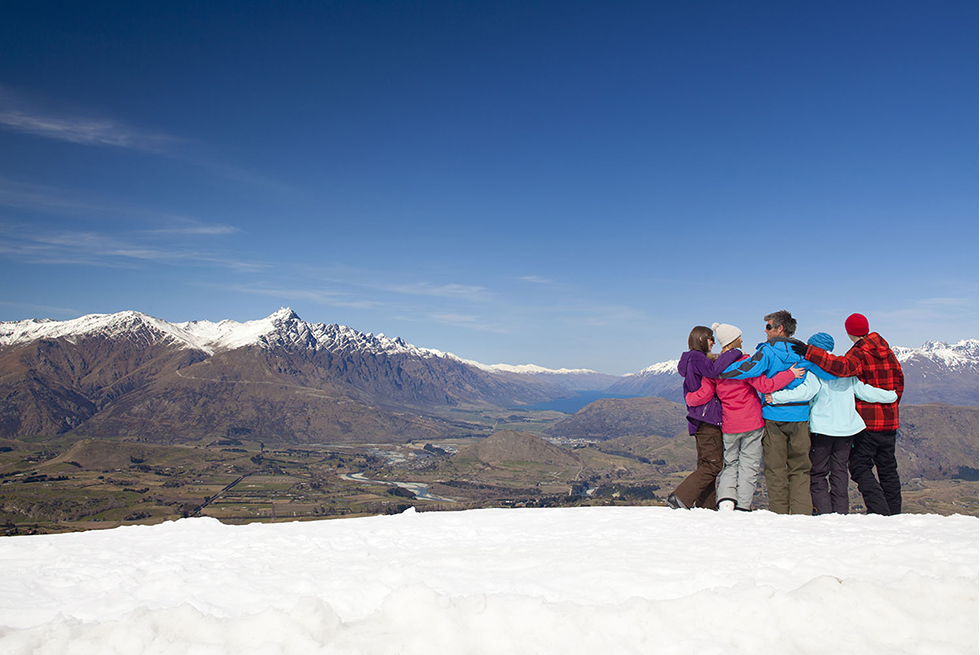 Group viewing mountains