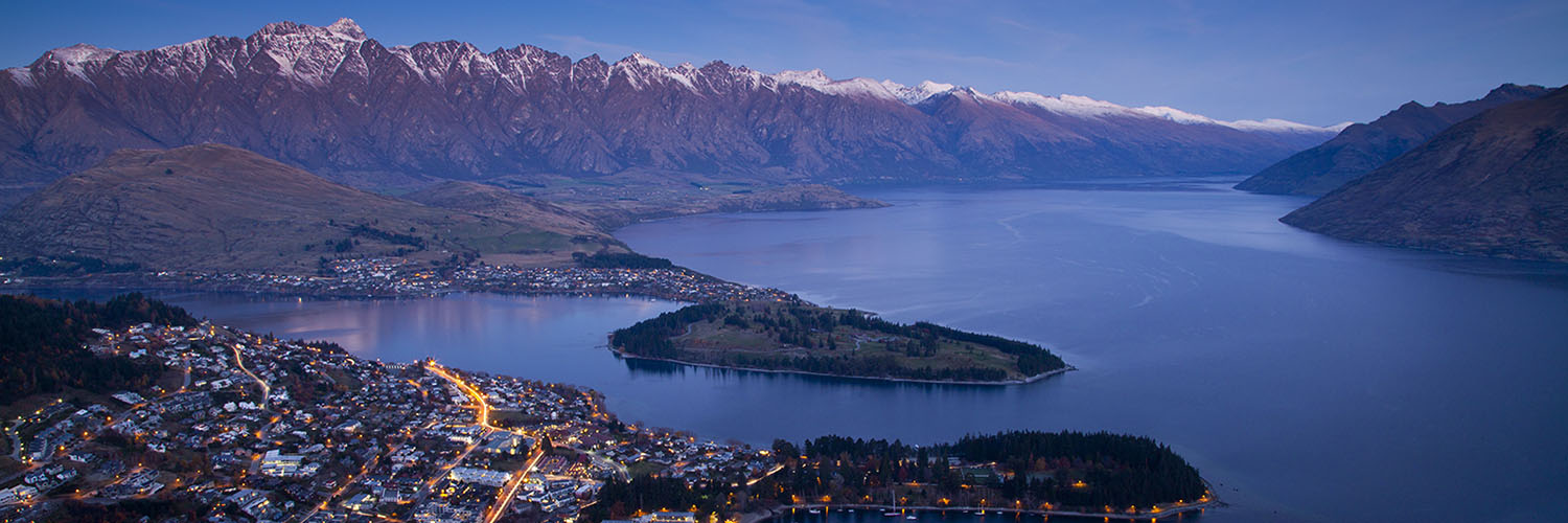 Ariel view of town and lake