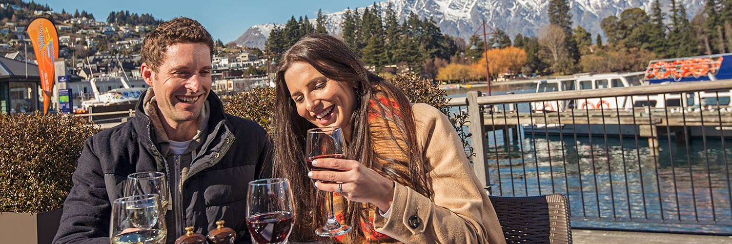 Couple dining by the river